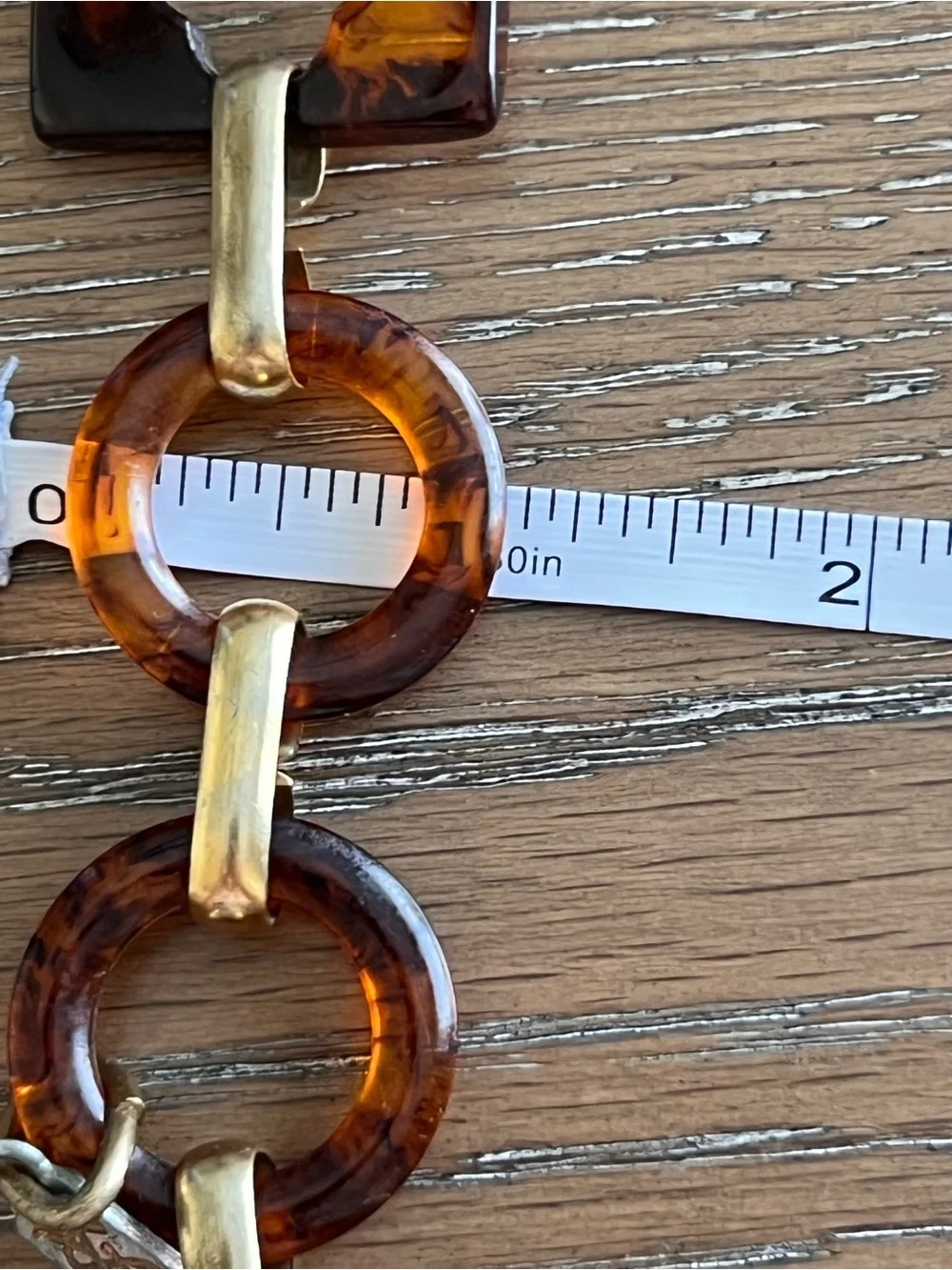 Yves Saint Laurent Tortoiseshell-Link Belt with Gold Hardware